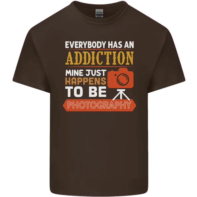 T-shirt top da uomo cotone Photography Addiction divertente fotografo 8