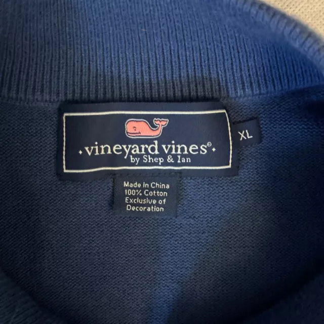 VINEYARD VINES QUARTER 1/4 Zip Pullover Mens XL Blue Long Sleeve ...