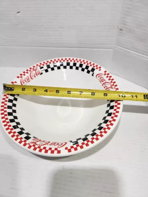 1996 Gibson Coca Cola 10 Inch Serving Bowl Checker Pattern