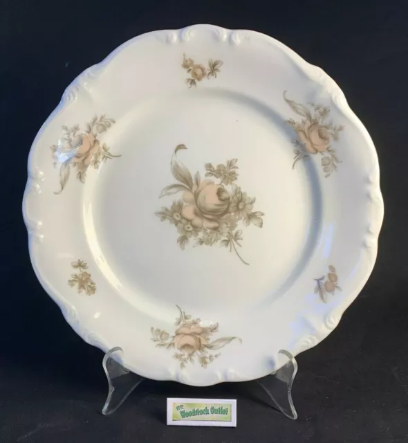 NOS Johann Haviland Bavaria Germany China Sepia Rose 10" Dinner Plate