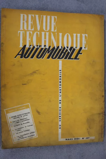 REVUE TECHNIQUE "März 1955" Nr. 107 Reparaturanleitung 4 CV Renault