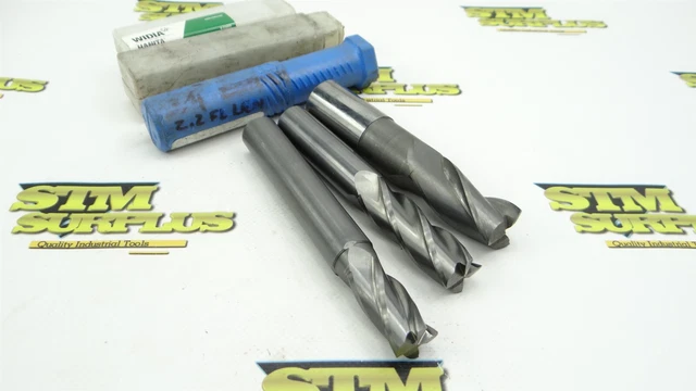 Lot Of 3 Assorted Solid Carbide Square End Mills 11/16" 3/4" & 1" Hanita