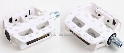 Genuine MKS Graphite-XX Reproduction Pedals 9/16" White - Old School BMX Style