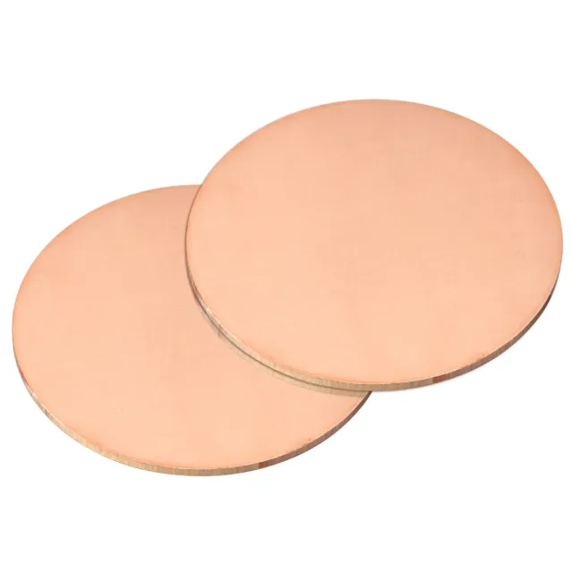Pure Copper Sheet, 2pcs 2 9/16" x 0.08" 12 Gauge T2 Copper Metal Round Plate