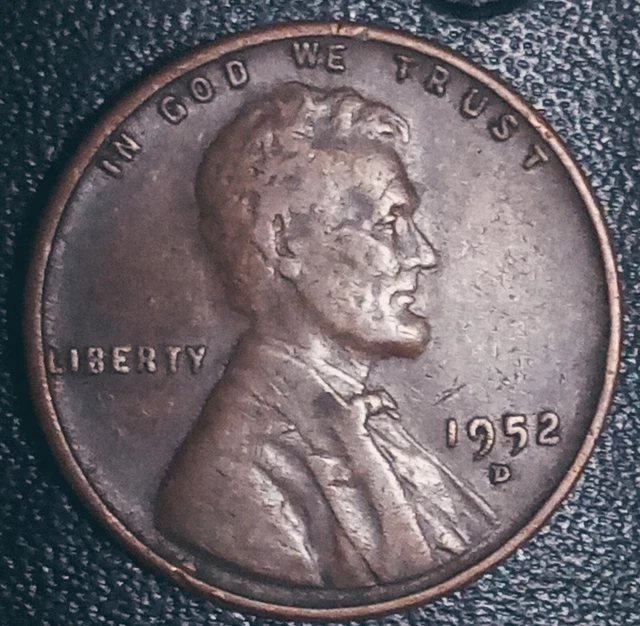 1952D Lincoln Wheat Penny US 1 Cent Copper Coin,DDO,doubling on date and Liberty