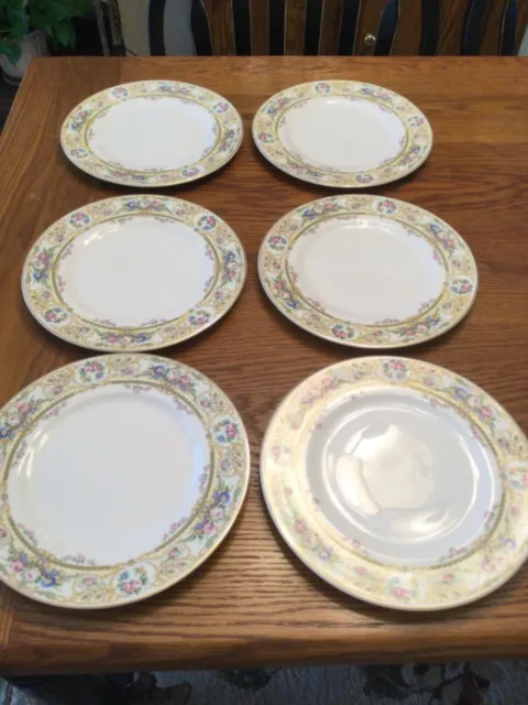 VTG Syracuse China Old Ivory Rose Marie 9 3/4 inch Dinner Plates (set of 6)