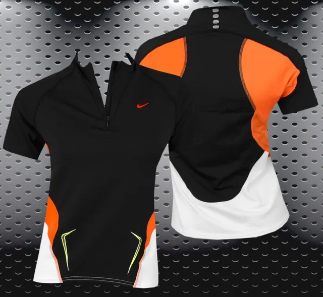 Nike Fille Dri-Fit Maillot de Course Sport Haut Fonctionnel Polo Enfants Noir