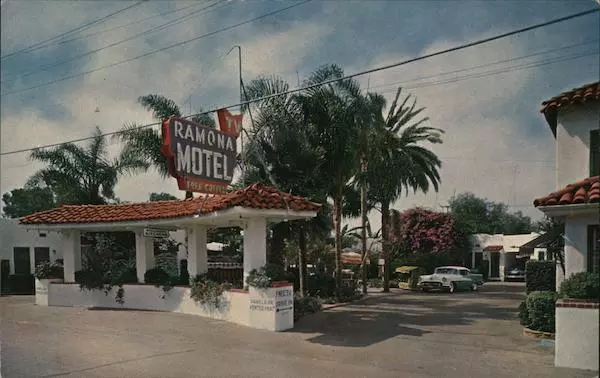 San Diego,CA Ramona Motel California Amescolor Publishers Chrome Postcard