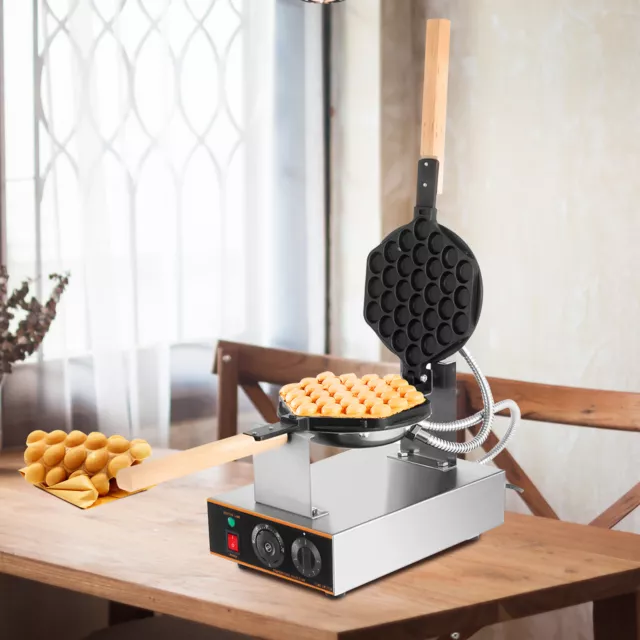 VEVOR Bubble Waffle Maker Eierwaffel 1400W Waffeleisen 0 - 300°C Temperatur