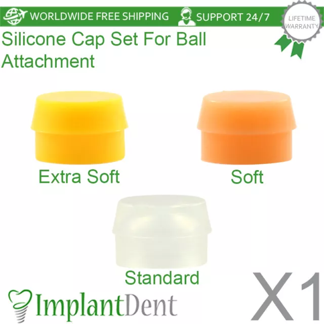 1pcs Silicone Cap Set Insert For Ball Abutment Attach ment Housing Dental