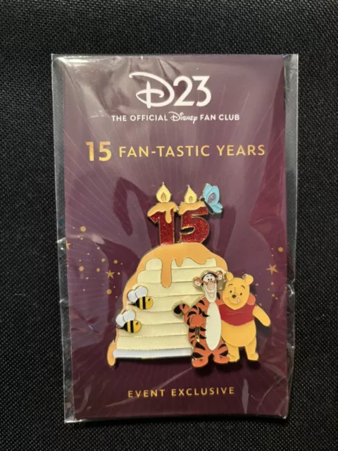 Disney Dec D23 15Th Anniversary Winnie The Pooh & Tigger Cake Pin On Card Le 300