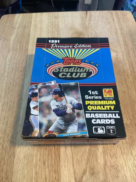 1991 Topps Stadium Club Baseball Trading Cards Box 1st Series Premier Edition