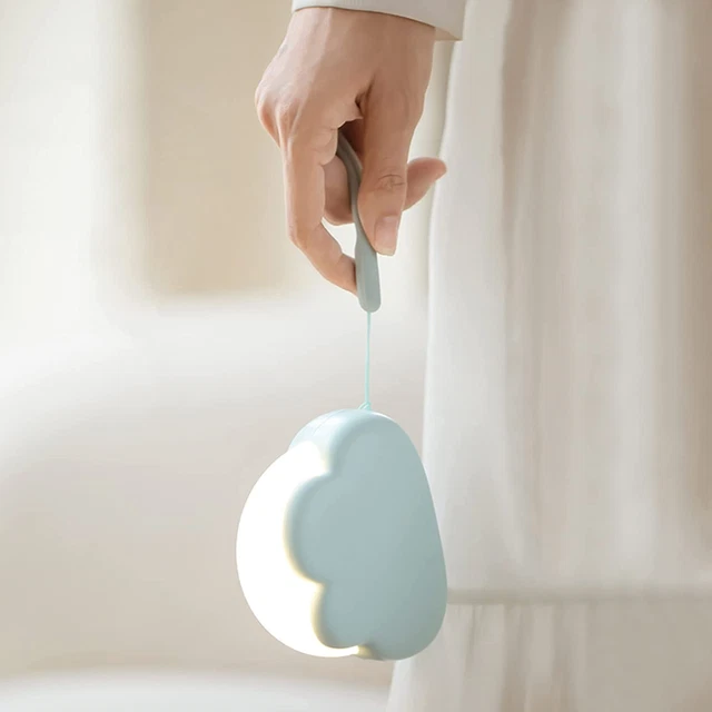LED Luce Notturna Nuvola Blu, Lampada Notte Ricaricabile per Neonato Allattament