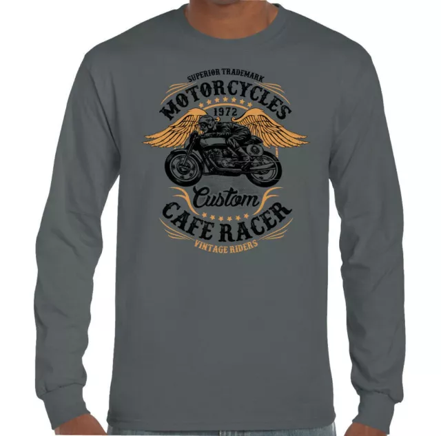 Custom Cafe Racer Mens Biker T-Shirt Motorbike Motorcycle Enthusiast Bike Top
