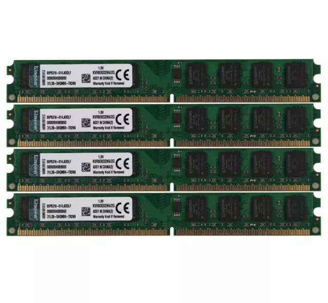 8GB Kingston 4X 2GB 2Rx8 PC2-6400 DDR2 800Mhz DIMM RAM Arbeitsspeicher Desktop