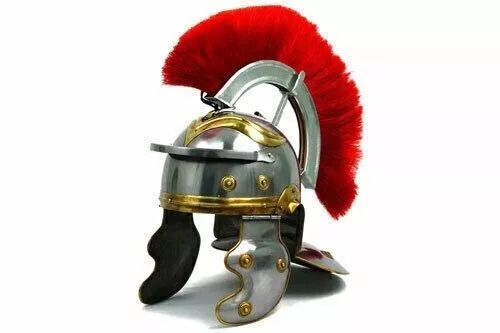 Medieval Centurian Helmet Roman Centurion Helmet with Plume & LINER Chin Strap