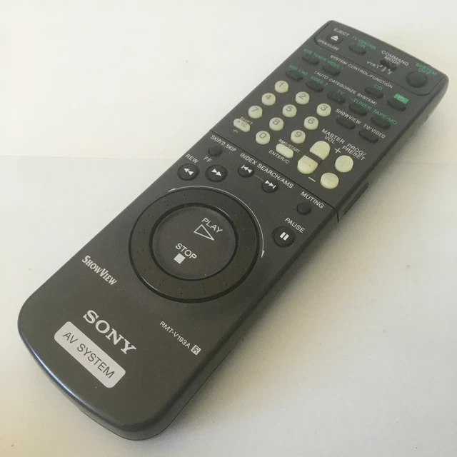 GENUINE SONY RMTV193A TV Video VHS VTR AV System Black Remote Control