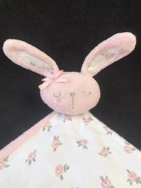 George Bunny Rabbit Comforter Pink Floral Baby Soft Toy Blanket Blankie