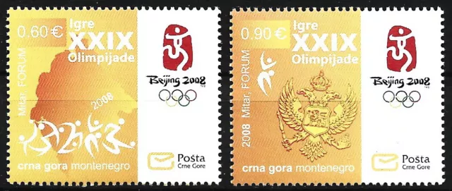 Montenegro - Olympische Sommerspiele Peking Satz postfrisch 2008 Mi. 164-165