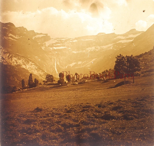 FRANCE Cirque de Gavarnie Pyrénées Paysage Photo Plaque de verre Stereo Vintage 