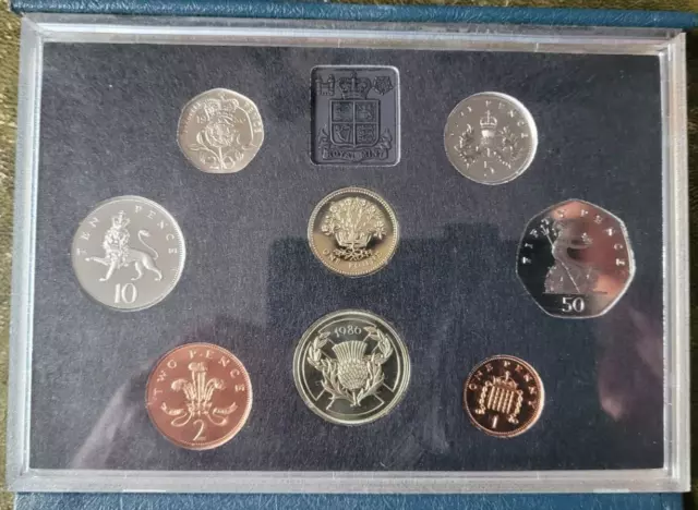 UK British 1986 Proof 8 Coin Set Collection 1 Penny ~ £2 Pound Royal Mint - Mint