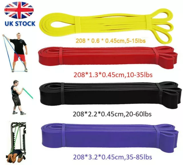 Resistance Bands Strong Heavy Duty Loop Sport Fitness Gym Exercise Yoga Latex UK