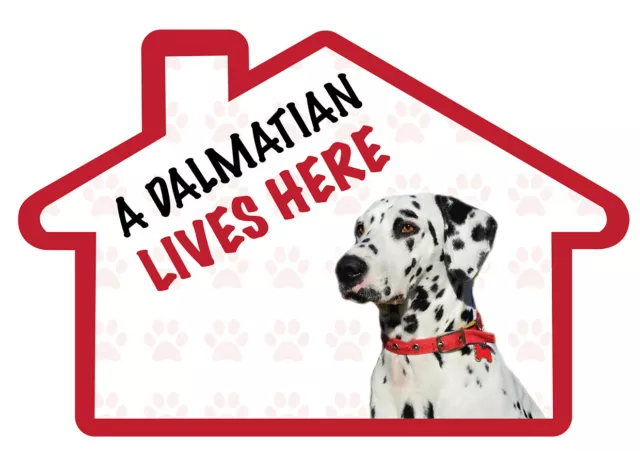 A DALMATIAN Lives Here Vinyl Dog House Home Decal Sticker Pet Animal Lover