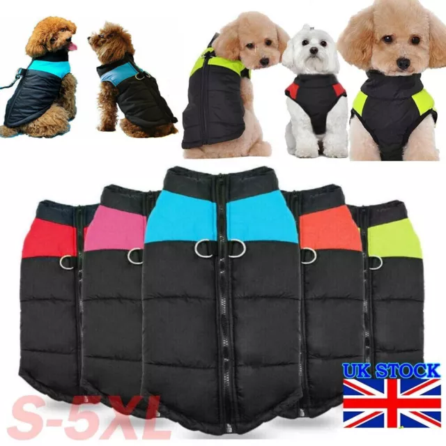 Warm Dog Clothes Waterproof Winter Pet Dog Coat Jacket Padded Vest Puppy Cat