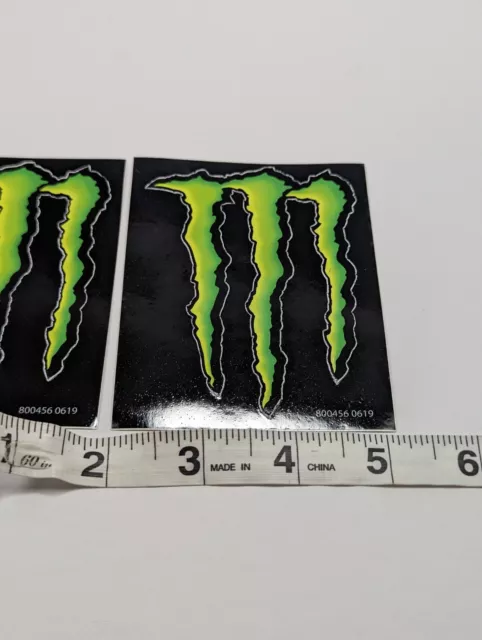 2 Monster Energy Drink Stickers- New 3” X 4” Decal Laptop Skateboard Car Bike 2