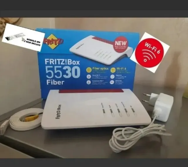 Fritzbox 5530 Router Mesh WiFi 6 2.400Mbit+600Fiber 2.5 Gbit/s MANCA MODULO SFP