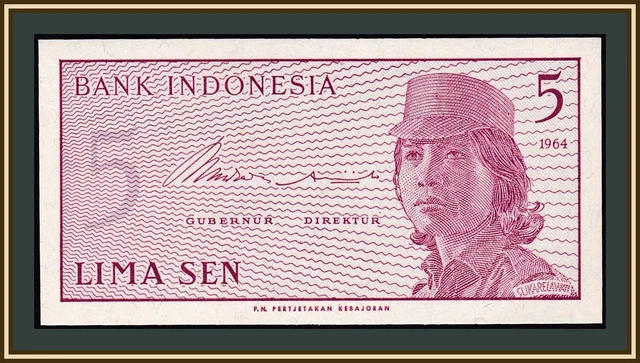 Indonesia 5 sen 1964 P-91 (91a) UNC