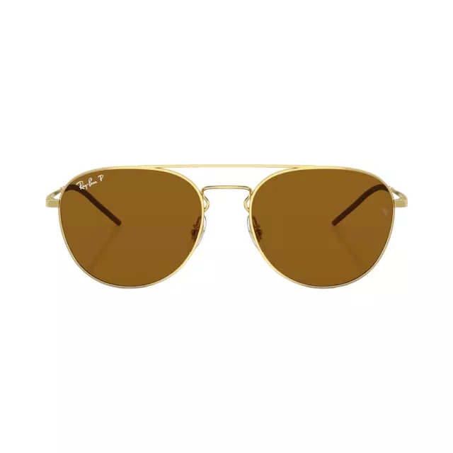 Ray Ban RB3589 Occhiali da sole Phantos - Montatura oro, lenti marrone scuro