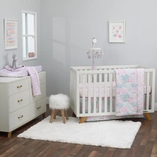 Juego de cama para cuna Dwell Studio Sweet Fawn de 7 piezas incluye móvil/manta/sábanas++