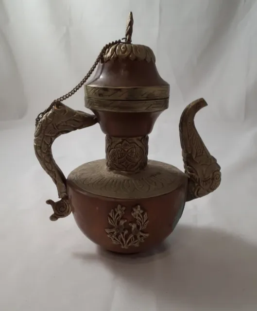 Vintage Gold Alloy & Copper Decorative Teapot @52