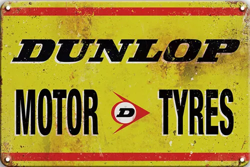 Dunlop Tyres Metal Tin Sign Garage Rustic Man Cave Poster  Bar Wall Décor