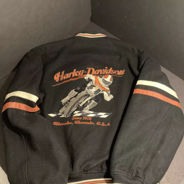 Harley Davidson Vintage Wool Jacket Medium Varsity/Bomber Style Read Description