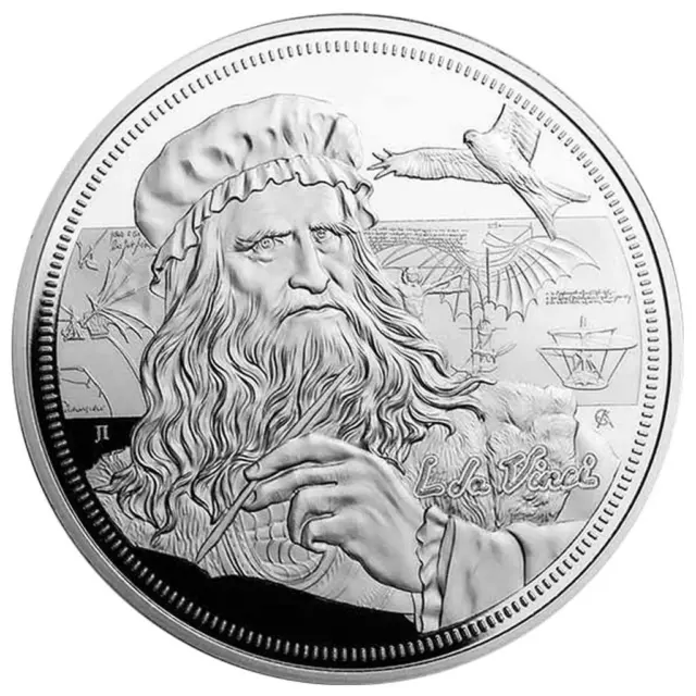 Silbermünze Leonardo da Vinci (2.) Inspirierende Ikonen 2021 - Niue - 1 Oz PP