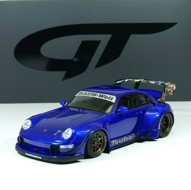 PORSCHE 911 RWB Rhau Welt Body Kit Tsubaki Blue, Black Rims 1:18 GT857 ...