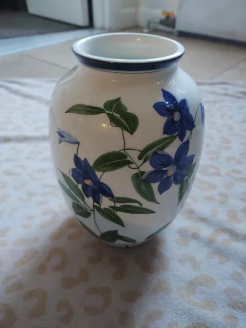 Vintage TIFFANY & CO. ESTE CERAMICHE ITALY VASE Hand Painted Flowers Beautiful