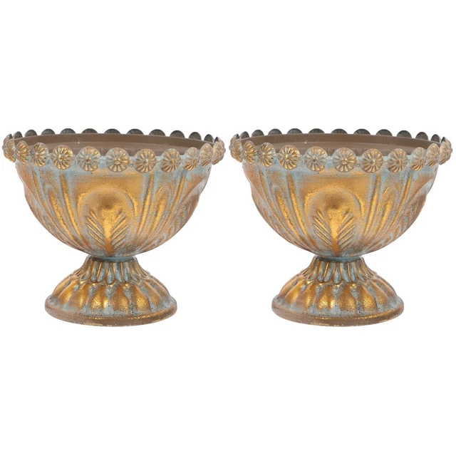 2x Rustic Urn Planter Flower Arrangements Vase Creative Plant Bucket