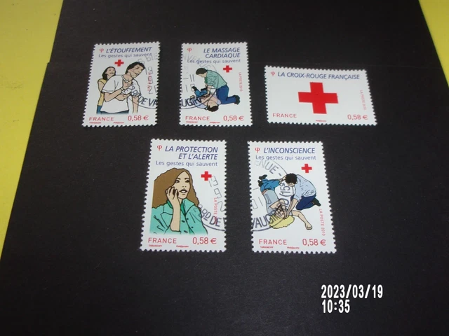 Serie  2010  N° 4520 - 4524 Croix Rouge oblitéré 5 cachets ronds