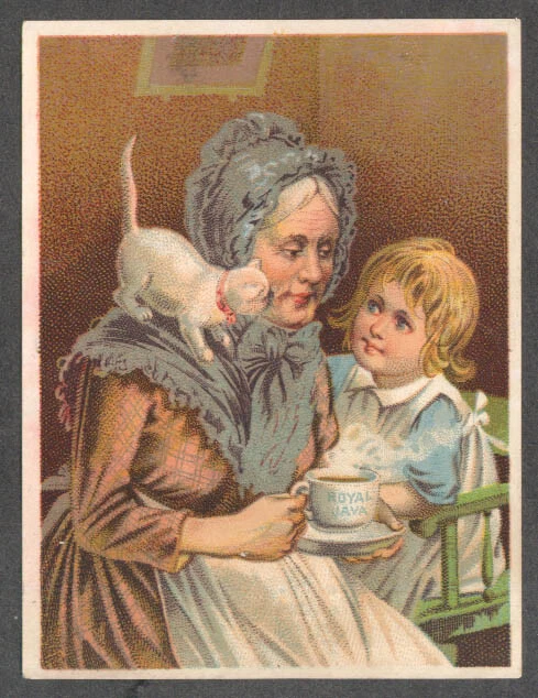 Dwinell Hayward Royal Java trade card granny kid & cat