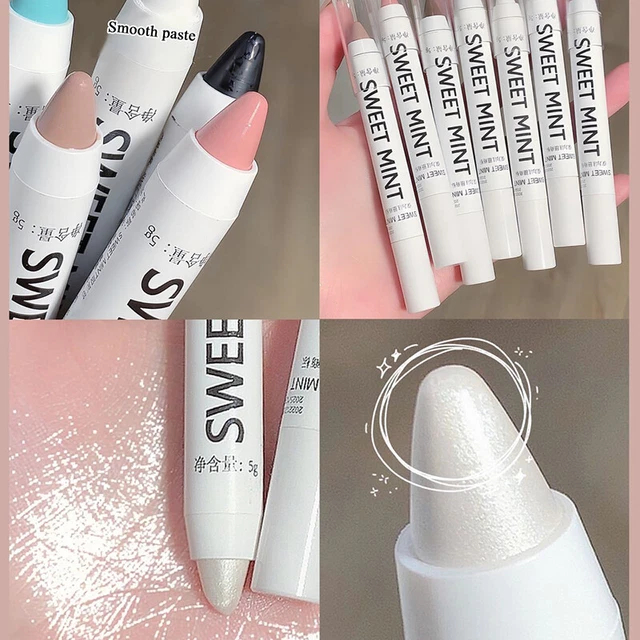 Pluma de gel para sombra de ojos, delineador de ojos brillante, palo de gusano de seda para ojos, lápiz resaltado brillo