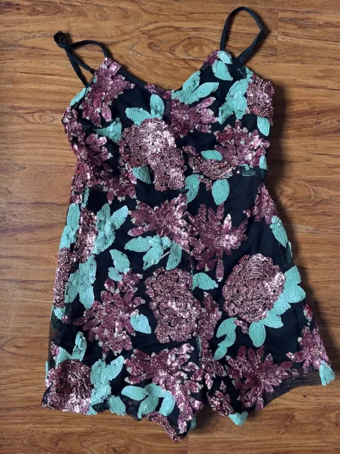 Sequin Short Jumpsuit - Size 8