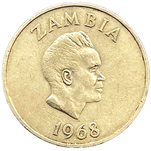 1968 Zambia Coin 20 Ngwee KM# 13 Africa Collectible Foreign African Money Coins