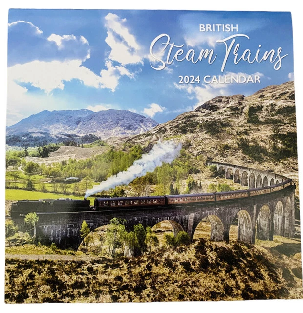 30 X 30CM Steam Trains Train Vintage Calendar Diary 2024 Square Wall