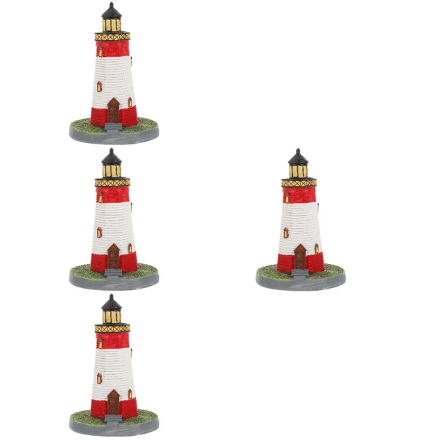 4 Pieces Ornement De Phare Bureau Sculpture Décorations Nautique Maison