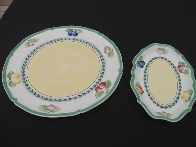 Plat A Tarte Gateau + Ravier Porcelaine Villeroy & Boch-French Garden Fleurence