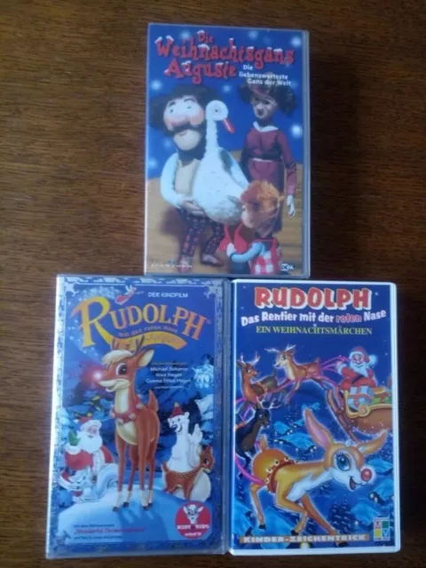 3 x Kinderfilm Video VHS Rudolph das Rentier mit der roten Nase  +Weihnachtsgans