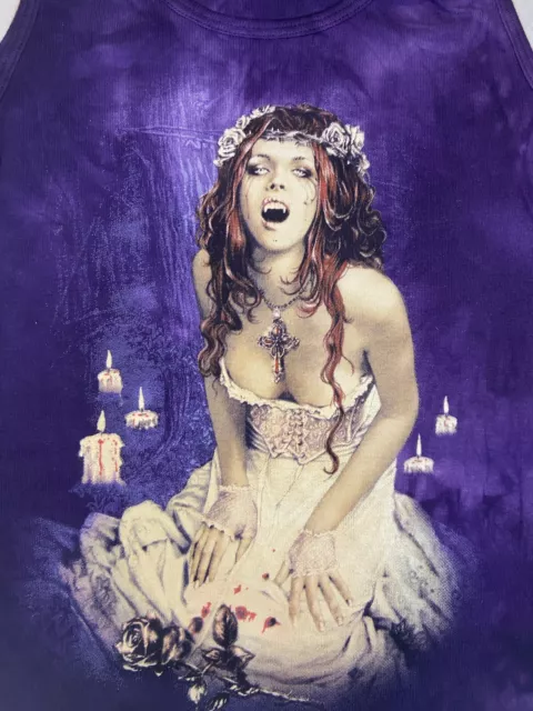 NWOT SKULBONE  Youth graphic tank top shirt MEDIUM Purple Vampire Fairy Gothic